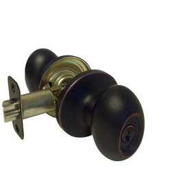 eBuilderDirect Dark Oil Rubbed Bronze Door Oval Egg Style Knob Entry/Privacy/Passage/Dummy/Deadbolt 6093DBR (Entry Entrance Lock)
