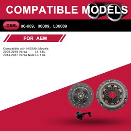 WZODKJ Transmission Clutch Kit Compatible with 2009-2019 Nissan Versa, 2014-2017 Versa Note, L4 1.6L, Replace# L06089,06-089, 06089