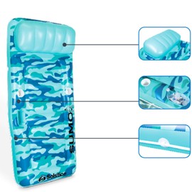 SWIMLINE Sumo Extra Large Pool Lake Float Lounger Raft for Adults & Kids | W/Huge Headrest, Cupholders, Ice Coolers, & All Around Tie-On Grab Line | XL Spacious Design for Comfy Floating & Lounging