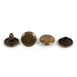 100Pcs Bulk Double Cap Rivets 8x10mm for Leather, DIY Craft, Bag, Shoes Repairs, Pet Collar (Color : Bronze)