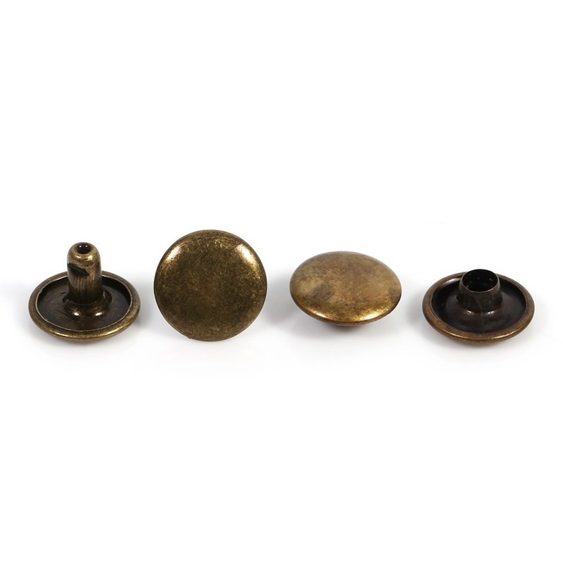 100Pcs Bulk Double Cap Rivets 8x10mm for Leather, DIY Craft,