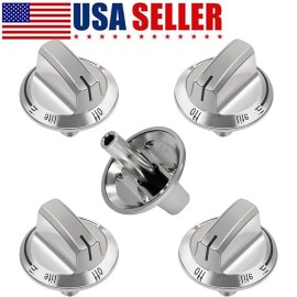 For Frigidaire Burner Knob ( Plastic ) Compatible with Frigidaire Range 5304525746 ( 5 PCs )