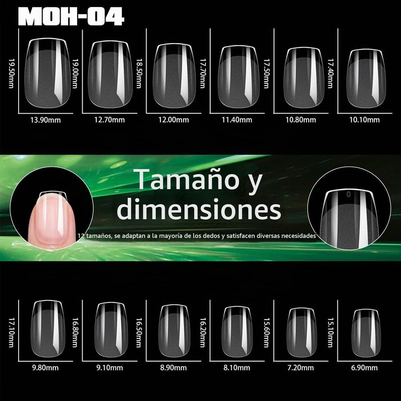 OBP Soft Gel Tips Para Uñas 240 Piezas Diferentes Modelos