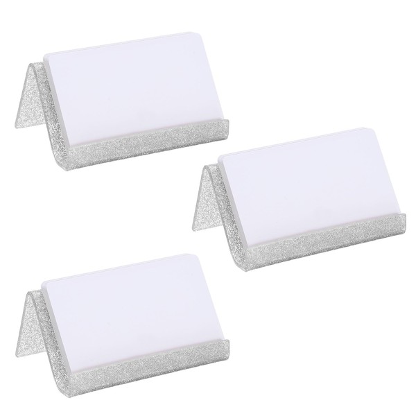 sourcing map 3pcs Business Card Holder for Desk, Acrylic Bling