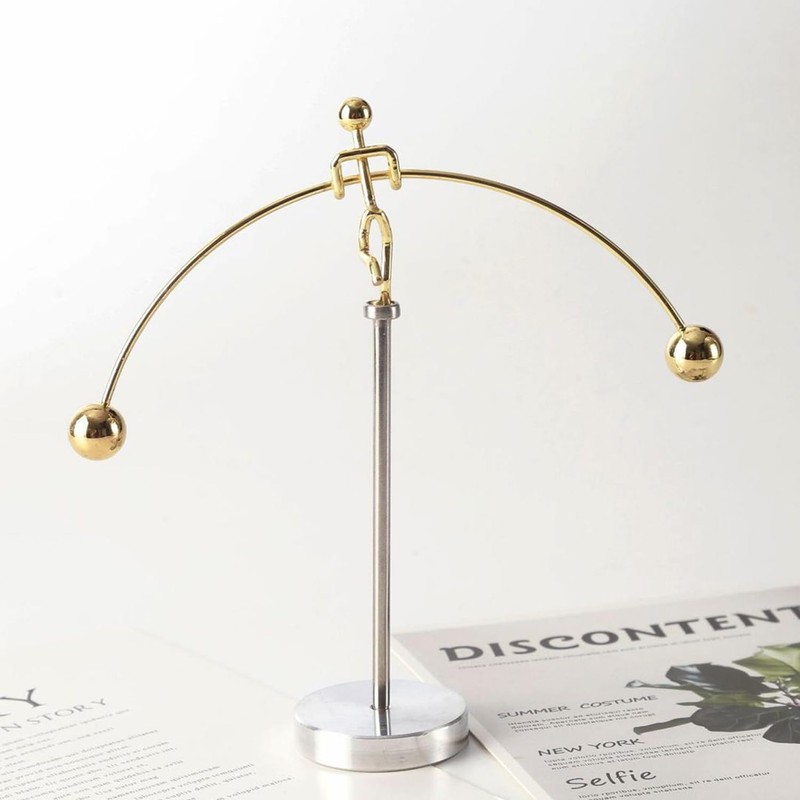 ThinkTop Weightlifter Kinetic Art Balance Steel Balance Physics Eduecational Decoration