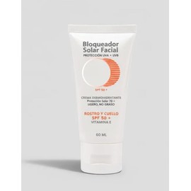 Bloqueador Solar Facial SPF 50+, Crema Dermohidratante, Protección UVA + UVB, con Vitamina E, 60 ml