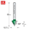 Trend CraftPro Chamfer Router Cutter Bit, 1/4 Inch Shank, 12.7mm