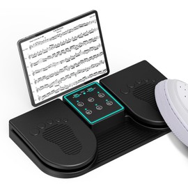 Doohoeek Backlit Page Turner Pedal Wireless for iPads Tablets Phones, Rechargeable Universal Foot Pedal with 7-Color Backlit & Sensitive Pedals for Playing Instruments or Prompting
