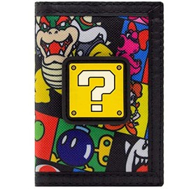 Mario Party Checked Retro Characters Multicoloured Wallet Purse, multicoloured, Tri-Fold