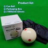 Red Dot Pool Cue Ball with Gloves 2.25 Inch Billiard