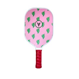 Carbon Fiber Pickleball Paddles with Cushion Comfort - Cactus Design Pickleball Paddle Cushion Grip with Polypropylene Honeycomb Core, Lightweight Adult Paddles with Paddle Cover