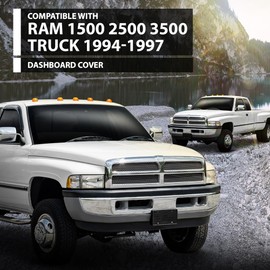 G-PLUS TPE Dash Cover Dashboard Compatible with Dodge Ram 1500 2500 3500 Truck 1994-1997 Gray