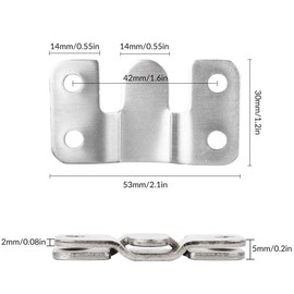 Pack of 10 Flush-Mounted Concealed Brackets Heavy Duty Picture Frame Hangers, Heavy Duty Interlocking Picture Hanger, Stainless Steel Furniture Connector Hooks for Picture Frames