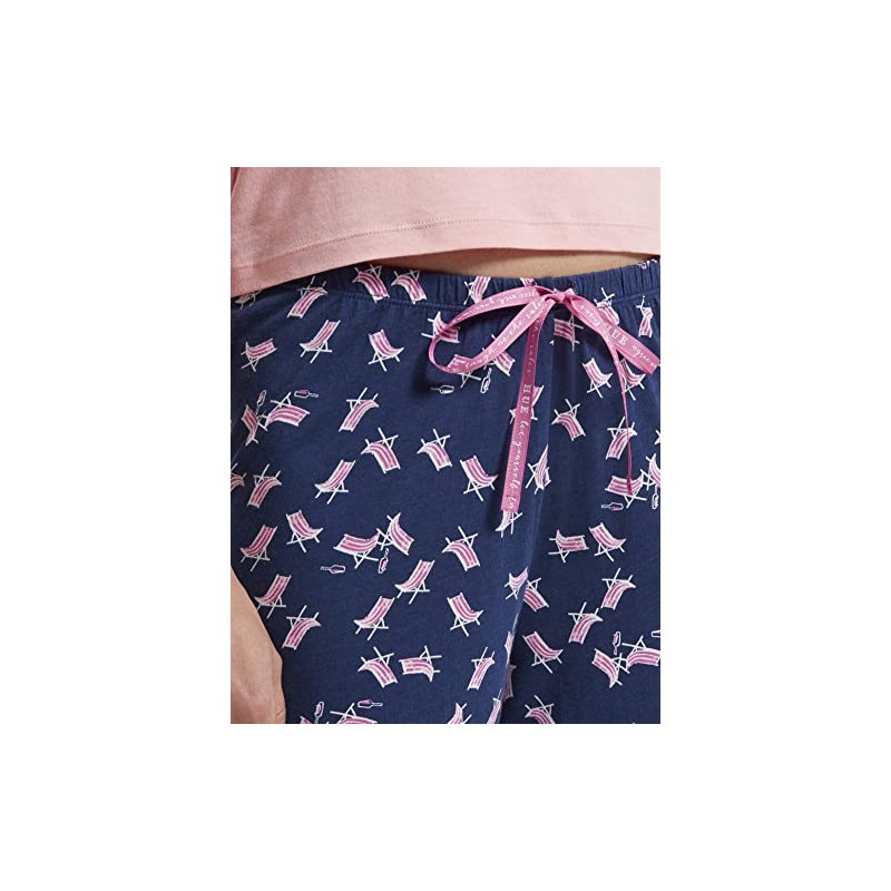 HUE Women’s SleepWell Basic Printed Knit Performance Sleep Capri Pajama