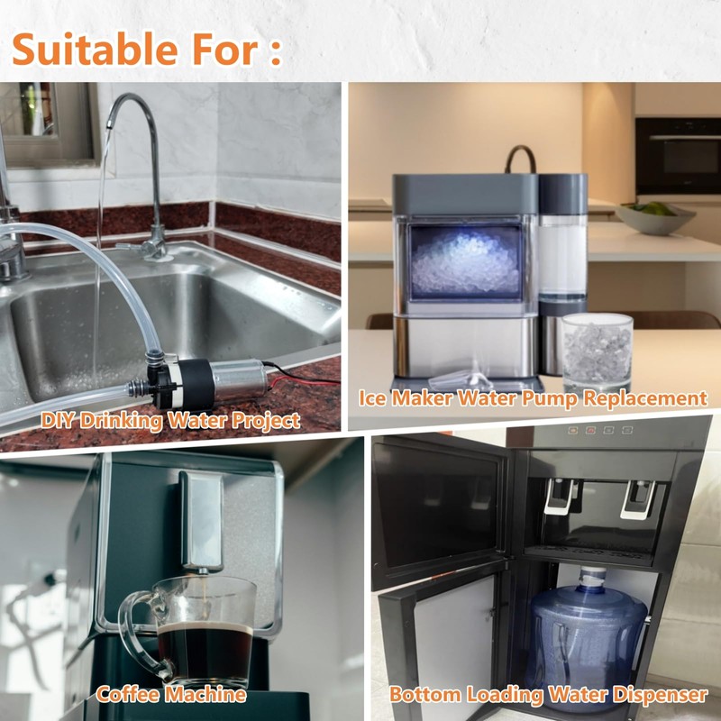 DC12V Micro Water Pump 0.8LPM, Compatible With GE Profile Opal