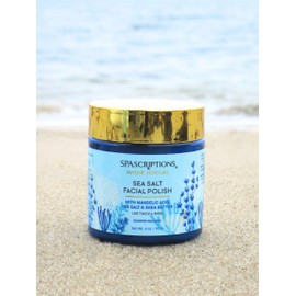Spascriptions Marine Moisture Sea Salt Facial Polish, Exfoliating Facial Scrub, Salt Scrub to Exfoliate & Moisturize Skin, Deep Cleansing, Pore Refining, Softens, Detoxifies, Cleanses, 4 oz