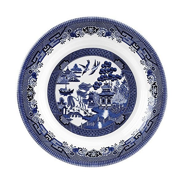 Churchill Blue Willow Fine China Earthenware Pasta Dish 11", Made In England