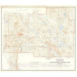 Historic Map - 1929 Lassen Volcanic National Park, California - Vintage Wall Art - 24in x 20in