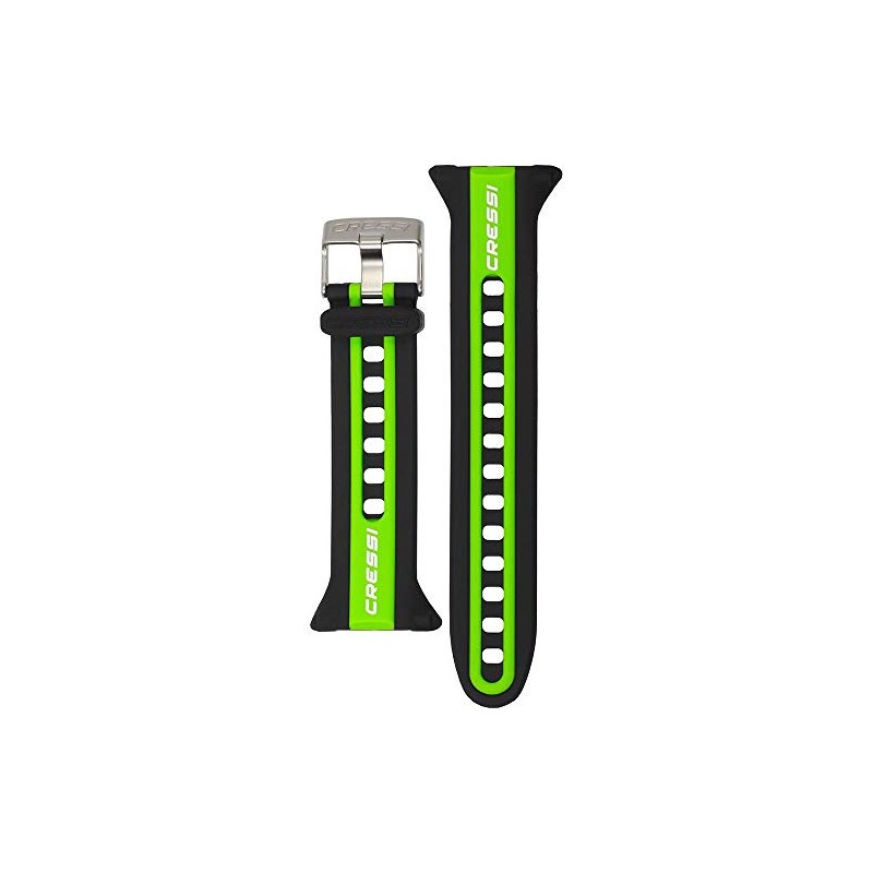 Cressi Watch Strap for Watch-Style Dive Computer, Black/Lime