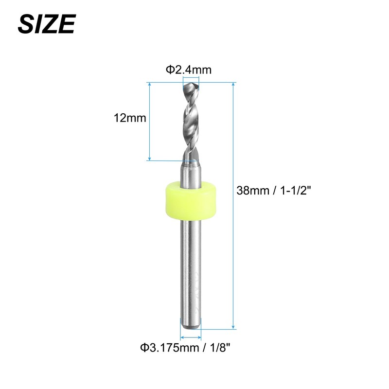 sourcing map PCB Drill Bits 2.4mm Tungsten Carbide Rotary Tool