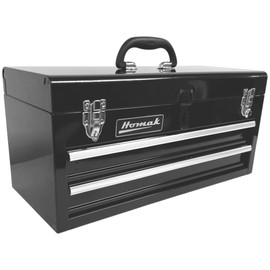 Homak 2 Drawer Ball Bearing Toolbox Chest, Black, 20 Inches