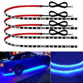 Car Led Strip Lights 24" Connectable Blue Led Light Strip for Cars Boat Marine Golf Cart Trucks Waterproof 12V Led Light Strip, 4Pack