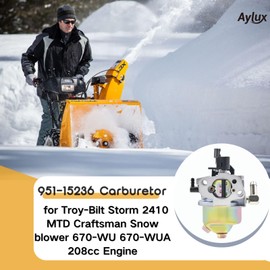 Aylux 951-15236 Carburetor for Troy-Bilt Storm 2410 31BS6BN2711 MTD Craftsman SB410 24" 31AS6BEE793 270-WUA 670-WU 208cc Snow Blower Engines Replace HUAYI 170SD 175SC
