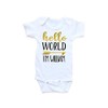 Hello World Newborn Bodysuit With Name
