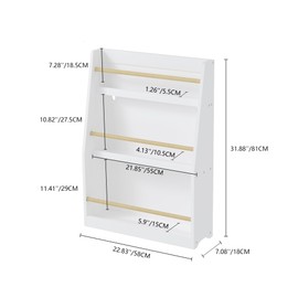Donext 3 Tier kids Bookshelf, Wood Kids Toy Storage Organizer, Children's Bookcases Playroom,Bedroom,Nursery School,White