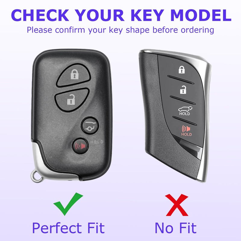 8T69T 2-Pack for Lexus Key Fob Cover with Keychain Accessories