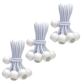30-Piece YELIER Ball Bungee Cords (White, 6"), UV Resistant, Antioxidant, Secure Tie Down