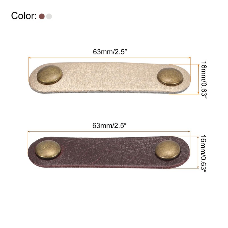 MECCANIXITY 5+5 Pcs Leather Cable Straps Cord Organizer 63x16mm Ties