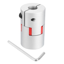 uxcell D40 L66 15mm to 15mm Flexible Plum Shaft Coupling Aluminum Motor Connector Flexible Spider Coupler for 3D Printer CNC Machine and Servo Stepper Motor (Silver Tone/Red)