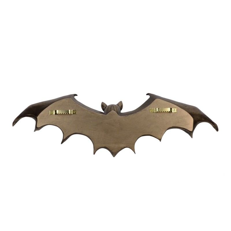 Steampunk Flying Bat Wall Plaque 13.75" L Cold Cast Bronze