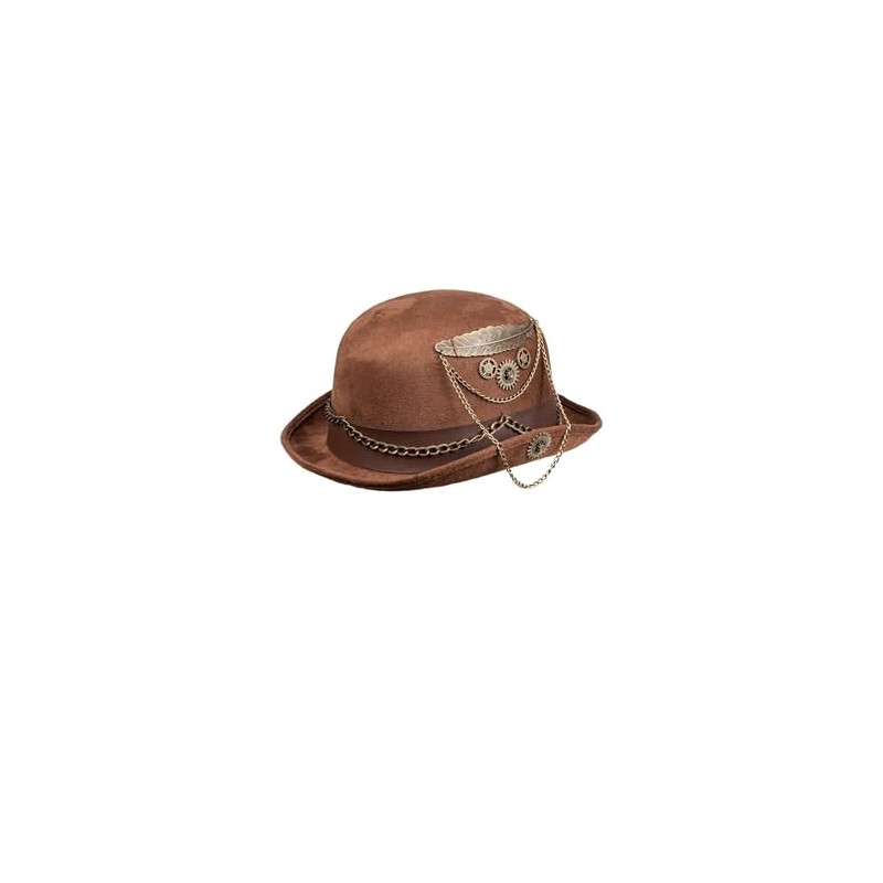 Boland 54561 Chainpunk Hat Brown Gears Melon Hat Steampunk Theme