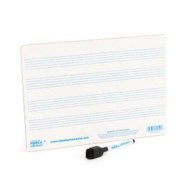 A4 Mini Dry-Wipe Music whiteboard with 4 pre-Printed Staves