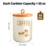 Sowlvenco White Ceramic Canister Set for Coffee Tea Sugar, 3-Piece