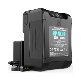 Lithbase Mini V Mount Battery 99Wh 14.4V for Video Camera Camcorder, High-Capacity V Lock Battery with LED Display, D-Tap Interface & Power Adapter, for LED Video Light, Broadcast Camera, Monitor