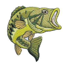 Bass Fish Embroidered Iron on Patches for Jackets Sweatshirts Hats T-Shirt Backpack Camping Animal