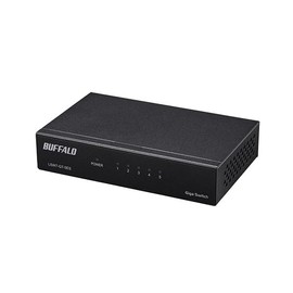 BUFFALO LSW7-GT-5ES/BK Giga 5-Port Switching Hub, External Power Supply, Metal Housing, Magnet Included