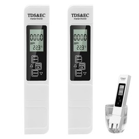 2 Pack TDS Tester - 3-in-1 Water Quality Tester - TDS/Conductivity/Temperature, Large LCD Display, Titanium Probe, Portability - Measuring Range 0-9999 PPM, Water Quality Tester, Error +/-2
