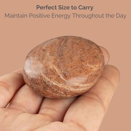 Peach Moonstone Palm Stone, Oval Shaped Crystals and Healing Stones- Pocket Worry Stone for Anxiety and Stress Relief - Healing Crystals for Meditation, Reiki, Spiritual and Crystal Gifts