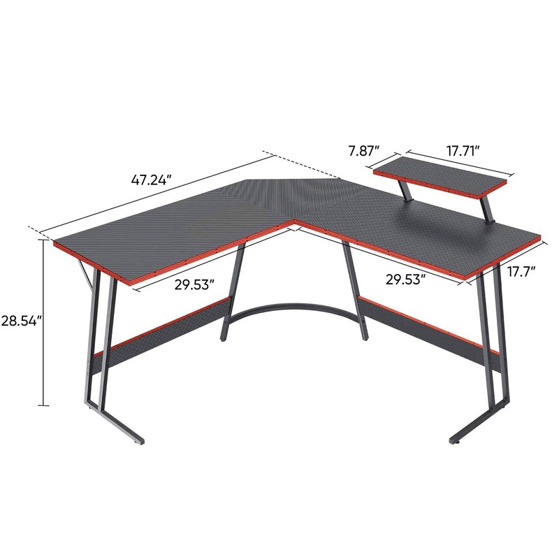 VICTONE L Shaped Gaming Desk, Corner Desk with Monitor Stand,