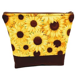 Sunflower cosmetic Bag or Makeup Bag