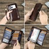 CONTACTS Men's Coffee Brown Leather RFID Blocking Family Passport Holder