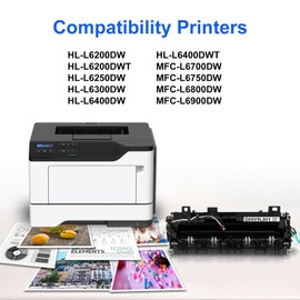 D00V9L001 Fuser Replacement for D00V9L001 D008AK001 D01SE6001 Fuser Unit for Brother HL-L6200 HL-L6250 HL-L6300 HL-L6400 MFC-L6700 MFC-L6750 Printers (1 Pack, 110V)