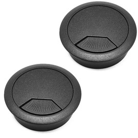 Surf turtle 2 Inch Desk Grommet 2 Pack Black Desk Hole Cover for Cable,Desk Hole Grommet for Cords,Flexible Cable Grommet