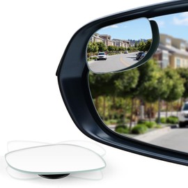 LivTee Blind Spot Mirrors, HD Glass Frameless Convex Rear View Mirrors, Wide Angle Adjustable Stick for Side Mirror, Automotive Exterior Accessories for Car, SUV & Trucks, Pack of 2