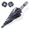 ROGAPER 5 PACK Step Drill, 4 Blades, Hexagonal Shaft Step