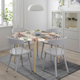 CJXPJZPLD Vintage Butterfly Round Elastic Tablecloth Edge Fitted Table Cover Fits Table 40"-44" Diameter